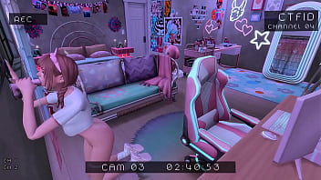 Stepbrother spies on perverted stepsister using hidden camera sims anime hentai sfm