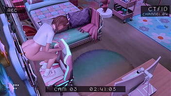 Stepbrother spies on perverted stepsister using hidden camera sims anime hentai sfm