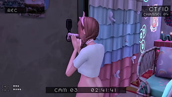 Stepbrother spies on perverted stepsister using hidden camera sims anime hentai sfm