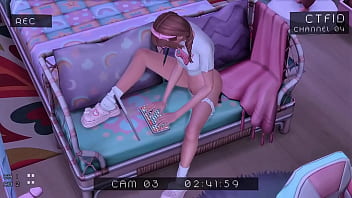 Stepbrother spies on perverted stepsister using hidden camera sims anime hentai sfm