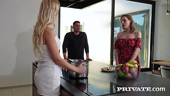 Lynna nilson and bonni gee eat from the same plate