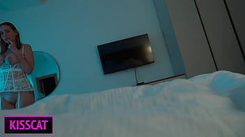 Kisscat wakes you for playful blowjob cowgirl ride & double facial creampie