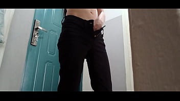 Slim Skinny Student In Black Jeans Jerks Off Her Unshaven Pussy thumbnail