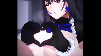 Горничная с большими сиськами дрочит большой белый член сиськами