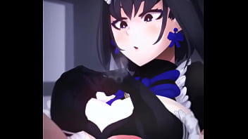 Горничная с большими сиськами дрочит большой белый член сиськами