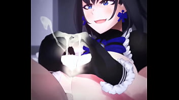 Горничная с большими сиськами дрочит большой белый член сиськами