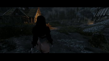 Busty skyrim mc walks nude in public