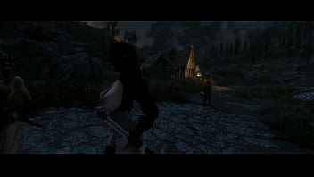 Busty skyrim mc walks nude in public