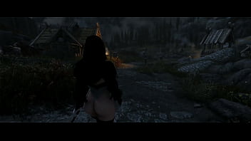 Busty skyrim mc walks nude in public