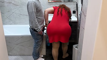 Stepmom with a big ass let her stepson touch it
