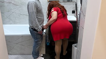 Stepmom with a big ass let her stepson touch it