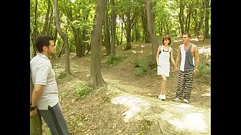 Margot threesome on the grass but we won't fuck her ass