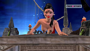 An animated cartoon porn video of an indian bhabhi giving sexy positions then masturbating with candle