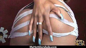 Sexy ebony enjoying gloryhole 18