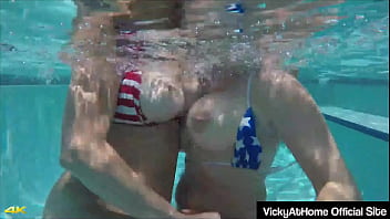 Chesty beauties vicky vette and rachel storms licking cunt at the pool
