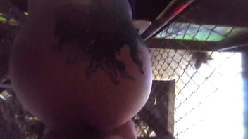 Terrifying pedestrian bridge walk with sarah bj — fear turns to wet desire