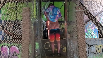 Terrifying pedestrian bridge walk with sarah bj — fear turns to wet desire