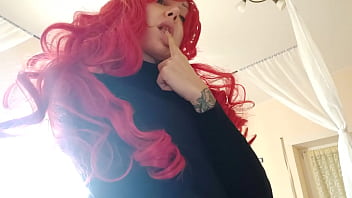 My stepsister is very naughty with her stockings and her new dildo