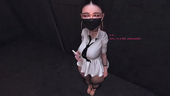 Asian coworker tries to hide an anal dildo rumbling in her ass second life