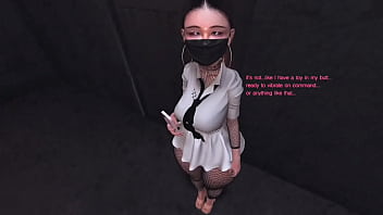 Asian coworker tries to hide an anal dildo rumbling in her ass second life