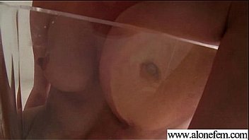 Jade alone horny girl play with stuffs as sex toys video 09