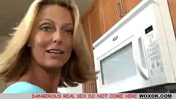 Busty anilos brenda james rides a dong on kitchen floor