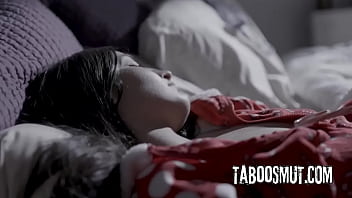 Hot brunette teen has a crush for her new step uncle