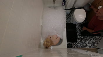 Blonde slut hangs herself while jacking herself off