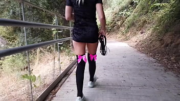 Wet panties outside hot lady