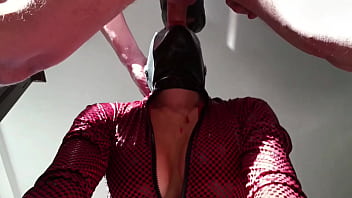 Preview milf on leather catsuit platform boots roughly fucked and cum on tits