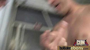Ebony gets group cumshots 26