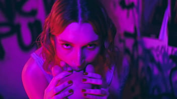 Sub girl with big feet locked to spreader bar for the pleasure of her goddess