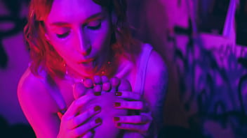 Sub girl with big feet locked to spreader bar for the pleasure of her goddess