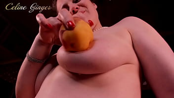 I caress myself with a peach erotic