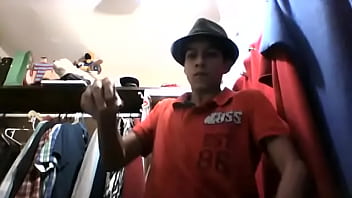 Brunnette hot guy striptease