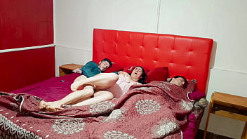 Stepson comes to fuck we do it carefully while the cuckold rests in the same bed