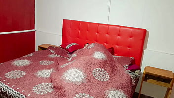 Stepson comes to fuck we do it carefully while the cuckold rests in the same bed