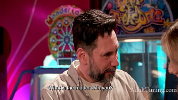 Cute teenie blonde stepdaughter deepthroats stepdads cock outdoor