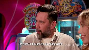 Cute teenie blonde stepdaughter deepthroats stepdads cock outdoor