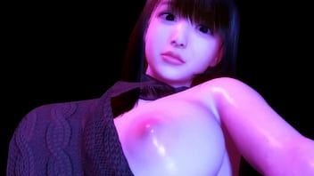 Girl sit on a moving chair