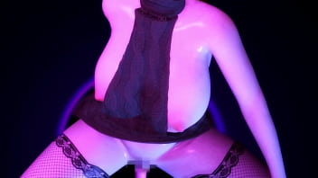 Girl sit on a moving chair