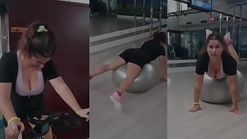Hot Teen With Big Tits And Perfect Ass In The Gym Warming Up For Sex In Doggy Huge Cum On Asshole thumbnail