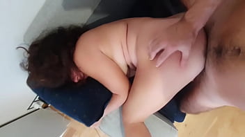 Hot teen with big tits and perfect ass in the gym warming up for sex in doggy huge cum on asshole