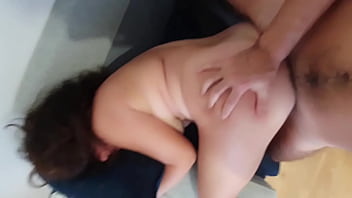 Hot teen with big tits and perfect ass in the gym warming up for sex in doggy huge cum on asshole