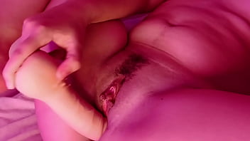 Pussy masturbation with a big dildo creamy cumshot