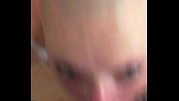 Cock starved i drop to my knees for his sloppy blowjob and cumshot straight in my eyes