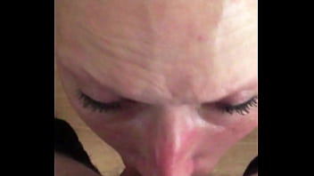 Cock starved i drop to my knees for his sloppy blowjob and cumshot straight in my eyes