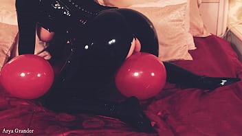 Hot rubber big ass milf arya grander teasing in shiny clothes