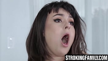 Busty teenâs face glazed after bouncing on stepbro dick