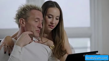 Watch this stunning big tit brunette hottie get fucked